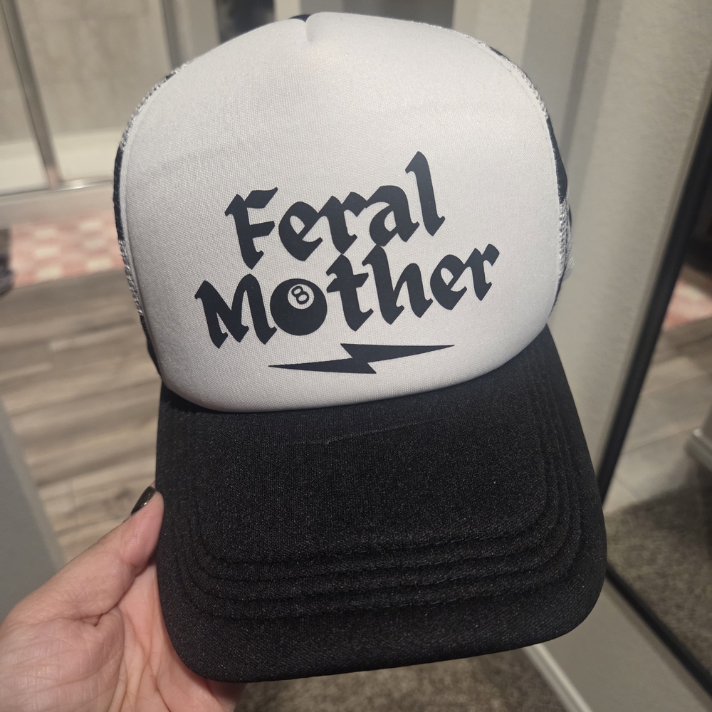 Boutique Checkered Feral Mother Trucker Hat